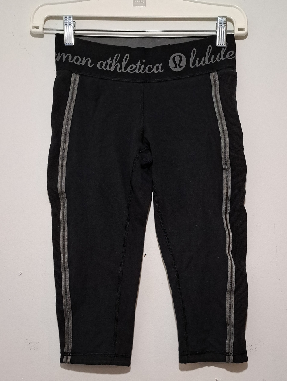 lululemon athletica Black Bike Shorts with Gray Trim